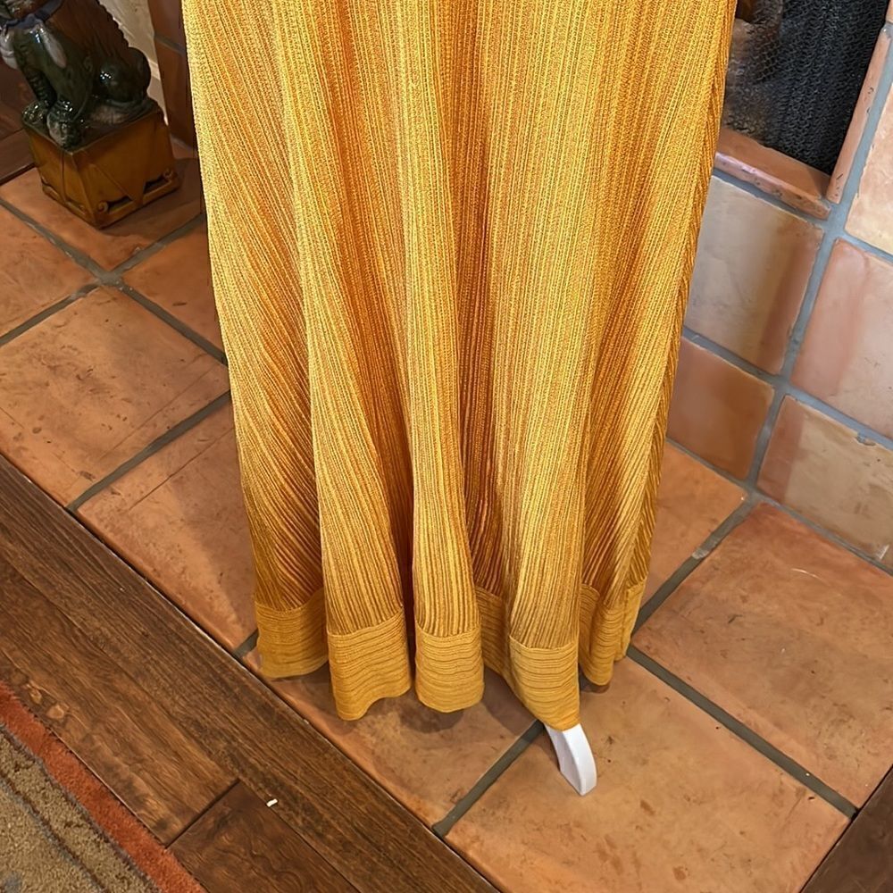 Zara Knit Yellow-Orange Knotted Shoulder Strap Maxi Dress, S! - Picture 3 of 9